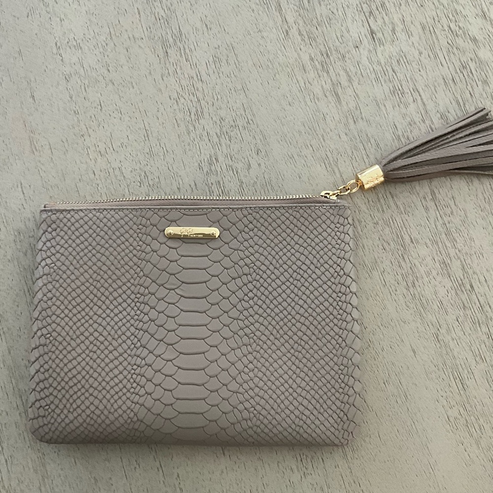 Gigi New York Chic Gray Clutch with Tassel
